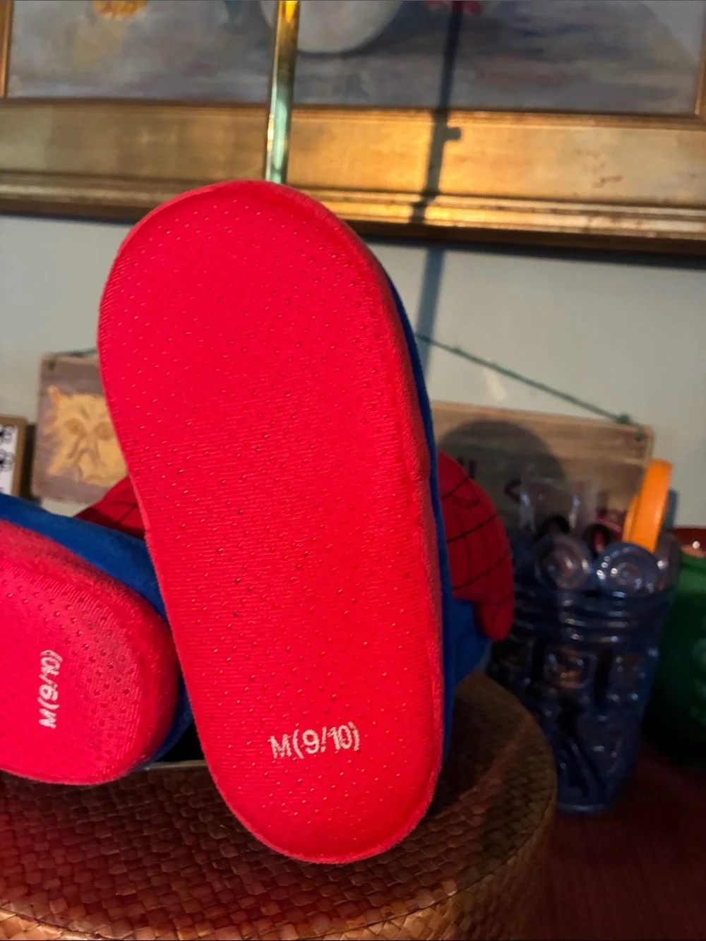 Marvel Spider-Man boys' bootie slippers SZ 9/10